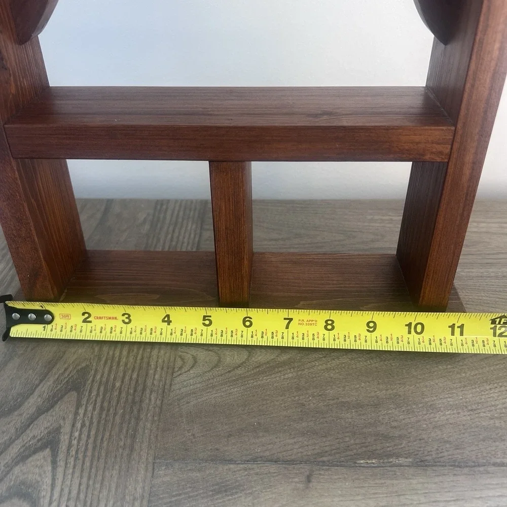 Vintage Solid Wood Heart Cutout Wall Shelf Country Cottage Display Shelf